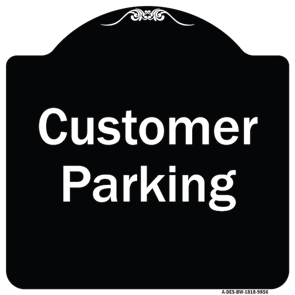 Designer Series-Customer Parking 2, Black & White Heavy-Gauge Aluminum, 18" x 18", BW-1818-9856
